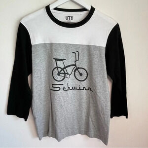 Uniqlo x Schwinn collab 3/4 sleeve Crewneck shirt size XS